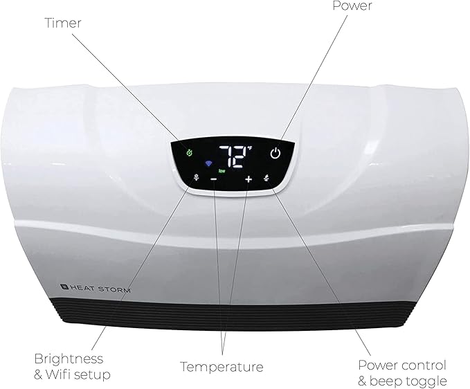 Heat Storm HS-1500-PHX-WIFI Infrared Heater, Wifi Wall Mounted