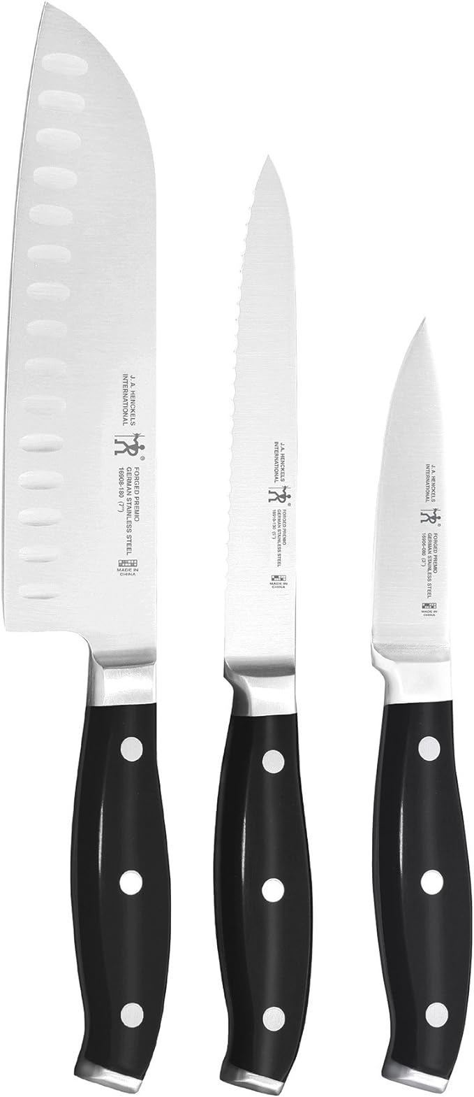 HENCKELS Forged Premio Starter Knife Set, 3 Piece, Black - Chef Stuff