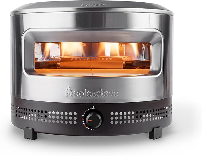 Solo Stove Pi Prime Pizza Oven Outdoor - Gas Pizza Oven Propane - Portable Pizza Oven with Cordierite Stone Cooking Surface - Demi-Dome Design