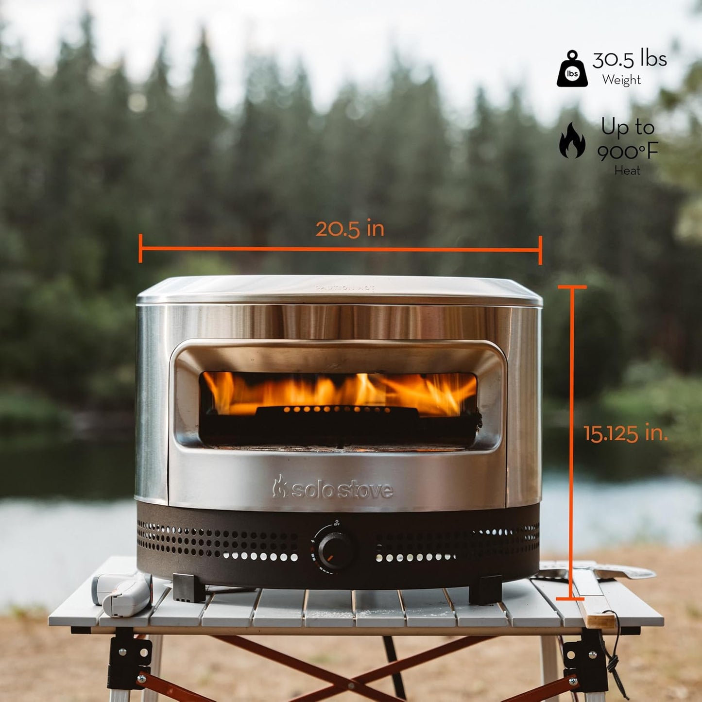 Solo Stove Pi Prime Pizza Oven Outdoor - Gas Pizza Oven Propane - Portable Pizza Oven with Cordierite Stone Cooking Surface - Demi-Dome Design