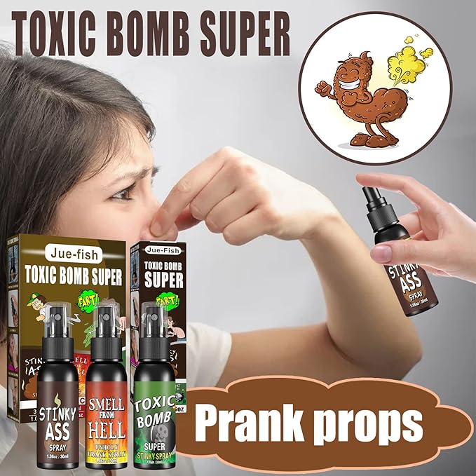 3P Fart Spray Extra Strong 30ml Potent Stink Spray Non Toxic Fart Bomb Prank Stuff Hilarious Gag Gifts for Adults or Kids