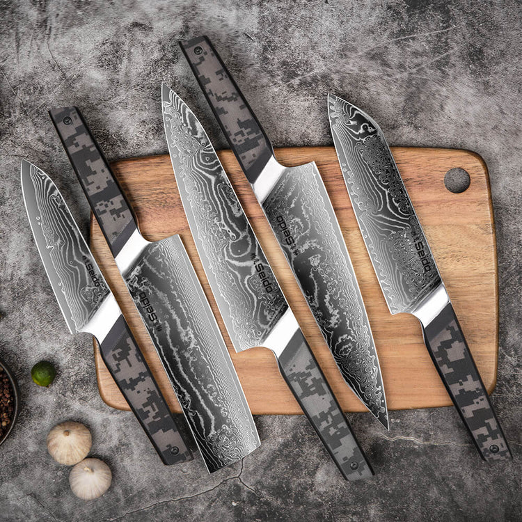 Meisai Damascus Chef Knife Set - Chef Stuff