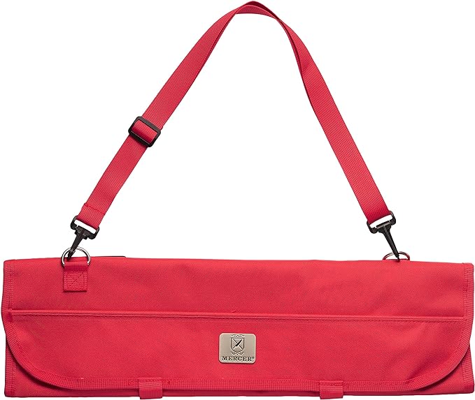 Mercer Culinary 7-Pocket Knife Roll Storage Bag, Red - Chef Stuff