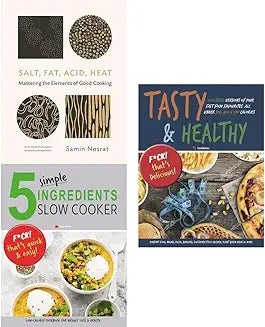 Salt fat acid heat [hardcover], 5 simple ingredients slow cooker and tasty & healthy 3 books collection set - Chef Stuff