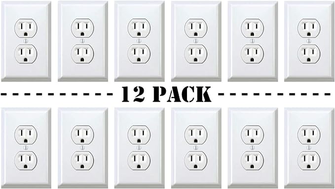 Fake Outlet Stickers Prank - Airport Wall Sockets - 12 Pack - Funny Electrical Power Plug Plate Cover Decals (US)